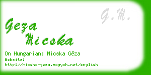 geza micska business card
